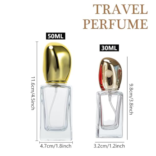 GOLDY&WENDY 6pcs Perfume Travel Refillable, Mini Glass Liquid Refill Empty Bottle, Portable Atomizer Spraye Glass Spray Bottles Toiletries Sample Dispenser