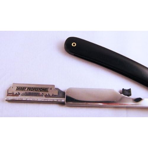 Traditional Shaving Kit. Straight Razor and 300 single edge Derby Professional