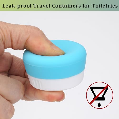 Cosywell Small Travel Containers for Toiletries 20ml 8Pack TSA Approved Silicone Cream Jars Refillable Leak-proof Travel Size Accessories with Lid for Lotion Cosmetic Makeup Body Cream