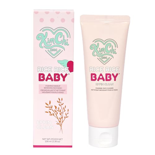 KimChiChic Beauty Rice Rice Baby Foaming Makeup Removing Face Cleanser - with Rice Extract & Collagen, Deep Cleans, Soothes, & Removes Makeup - 3.38 fl oz