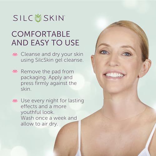Silcskin Collette Pad Medical Grade Neck Wrinkle Patches, Reusable Silicone Neck Pads For Sleep Lines And Crepey Skin, Holiday Anti Wrinkle Gift For Her, 60 Day Supply