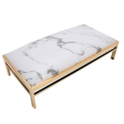 Nail Art Hand Pillow, Stylish and Elegant PU Leather Manicure Arm Rest Cushion, Anti-Slip and Soft Hand Cushion for Nail Art Salon Home, Nail Art Equipment Tools(Marble)