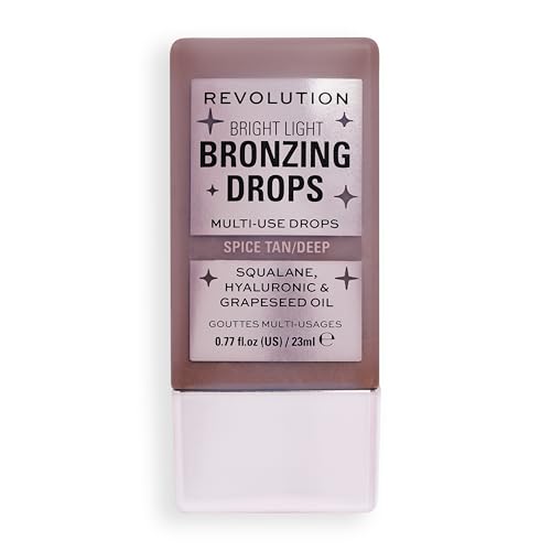 Revolution Beauty London, Bright Light Bronzing Drops, Bronze & Glow for Face & Body, Infused with Hyaluronic Acid, Vegan & Cruelty-Free, Bronze Summer, 0.77 fl oz