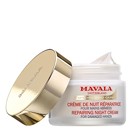 MAVALA Repairing Night Cream for Hands| Dry hands Treatment | Cracked Hands Repair| Overnight Hand Moisturizer | 30 Day Treatment | Moisturizing Gloves | 2.4 Oz
