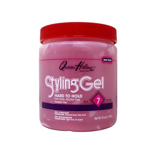 Queen Helene Hard To Hold Styling Gel ? Extra Strong Hold for Long-Lasting Control & Definition | 16 oz Jar
