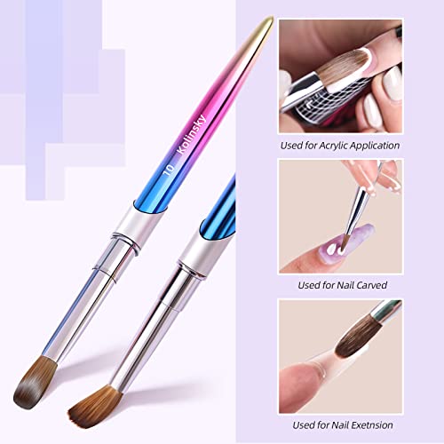 100% Kolinsky Acrylic Nail Brush Size18,Pure Handmade Round Shape (Size 8/10/12/14/16/18) Nail Brushes for Acrylic Application Professional Nail Art Brush Manicure for Women (#18)