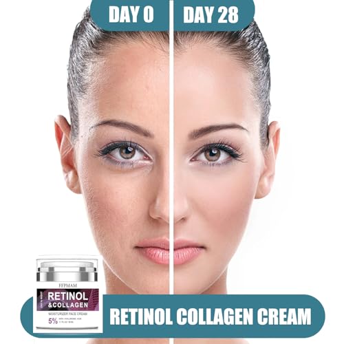 Retinol Cream for Face Anti Aging: Wrinkle Cream for Face Neck with Collagen Hyaluronic Acid - Night Moisturizer for Men Women - Facial Skin Care(1.7FL.Oz)