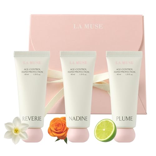 LA MUSE Age-Control Hand Protection | 3-scents, Hand Cream Holiday Gift Set | Luxury Perfumed Hand Cream for Women | Shea Butter Nourishes & Protects Dry, Aging Hands | Fast-Absorbing & Silky Finish