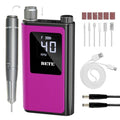 BETE Professional Nail Drill, 40000 RPM Cordless Electric Nail File Kit with 6 Bits, Rechargeable Efile for Acrylic Gel Nails Polishing, Manicure Tools for Salon Home Use, Rose Red