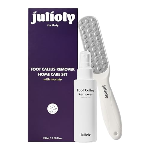 Foot Callus Remover Home Care Set ? Professional Stainless Foot File & Scrubber, Exfoliating Serum for Smooth Skin, Effective on Wet and Dry Feet