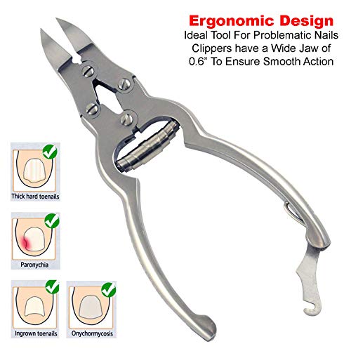 Toenail Clippers for Thick Ingrown Toenails - Professional Podiatry Nail Cutter Fingernail Clipper Trimmer Heavy Duty Surgical Grade Stainless Steel Men Seniors Adults Podiatrist Tool Krisp Beauty