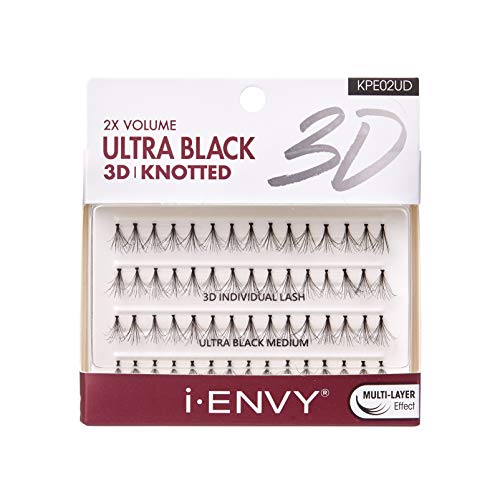 i-ENVY 2X Volume 3D Ultra Black Individual Lashes (2 PACK, Medium)