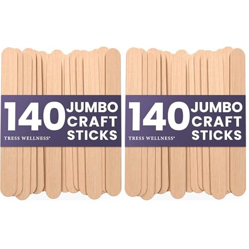 Tress Wellness Craft Sticks, Popsicle sticks, Premium Splinter-Free Wooden Sticks for Waxing, Wax Stick for Body and Face Waxing, 140 pieces (Pack of 2)