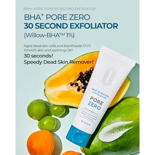 BE THE SKIN BHA+ 30-Second Exfoliator - Gommage Peeling Gel Willow Bark BHA + AHA Melts & Sweeps Dead Skin, Helps Clear Pores & Blackheads, No Harsh Beads for Oily Blemish-Prone Skin | 3.38 fl oz