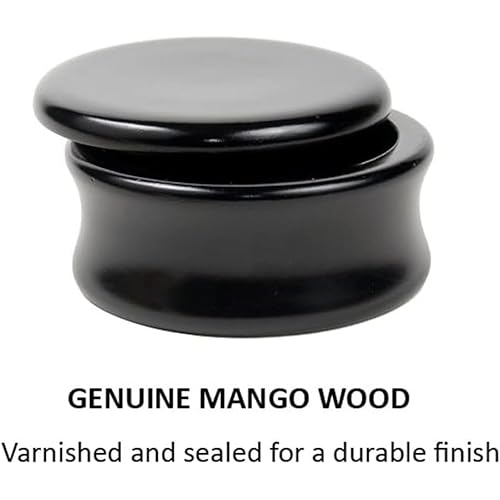 Parker Genuine Mango Wood Hand Carved Shave Soap Bowl - Black Lacquer