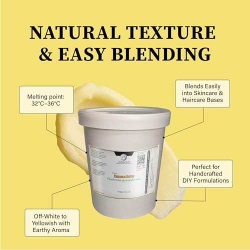 Virgin Cupuacu Butter Unrefined Ultra Moisturizing Nourishing Natural Butter for Skin and Hair Products and Skincare Formulations Cold Pressed Seeds Extraction Brazil Net Wt: 0.75 kgs/1.7 lb