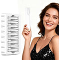 Women's Dermaplane Razor Tool with 10 Upgraded Blades, 3-Speed Sonic Facial Hair Remover for Peach Fuzz, Painless Face Exfoliation System, LED Light Dermaplaning & Eyebrow Trimmer (Apricot White)