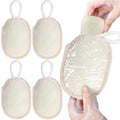 Sunnyray 4 Pcs Bath Body Exfoliating Soap Saver, Exfoliator Scrubber Pouch, Bath Loofah Sponge Body Scrubber Shower Sponge Exfoliating Mesh Pouf for Women and Men Bathing (Yellow)