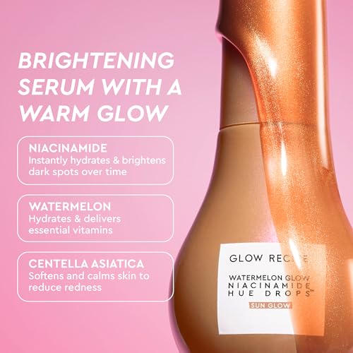 Glow Recipe Best of Glow Hues Kit - Travel Size Hue Drops Sun Glow, Full Size Dewy Flush Blush & Travel Size Glass Balm Lip Treatment (3 Count)