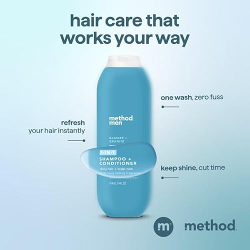 Method Men 2-in-1 Shampoo + Conditioner, Glacier + Granite, 14 oz