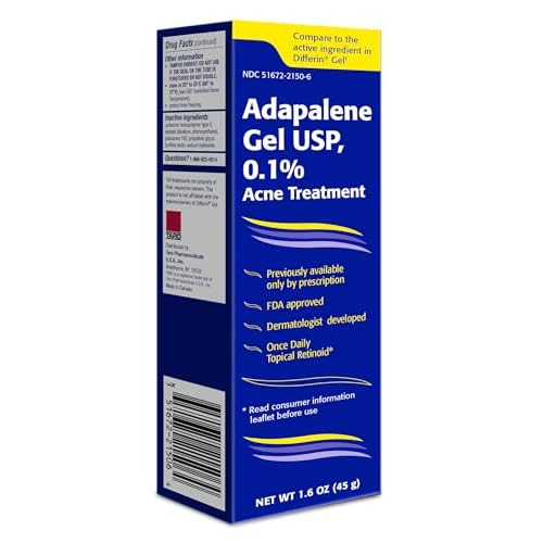 TARO Adapalene 0.1% USP Gel, Paraben Free, Retinoid Acne-Prone Facial Treatment for Sensitive Skin, Prescription Strength (1.6 Oz)