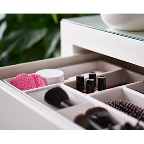 Joseph Joseph Viva - Modular 7-piece Makeup Beauty Drawer Organiser Set, Storage Boxes dividers for makeup, beauty grooming items, cosmetics, hair accessories