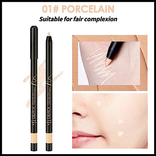 MIELIKKI Multi-Use Highlighter & Concealer Stick, Waterproof Under Eye Concealer for Dark Circles, Blemishes, Aging Spots, Acne and Freckles, PORCELAIN