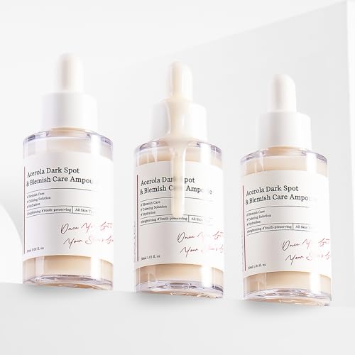 RAVIEL Acerola Dark Spot & Blemish Care Ampoule ? Vitamin C Serum for Dark Spots, Uneven Tone, Dull Skin & Skin Clarity, Korean Skincare, 30ml 1.01 fl oz