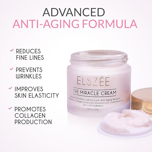 ELSZ?E The Miracle Cream - Anti-Aging Face & Neck Cream with Gold Particles | Intense Hydration & Wrinkle Repair | Plumping & Smoothing Formula for Luminous Skin | Luxury Skincare | 1.7 oz