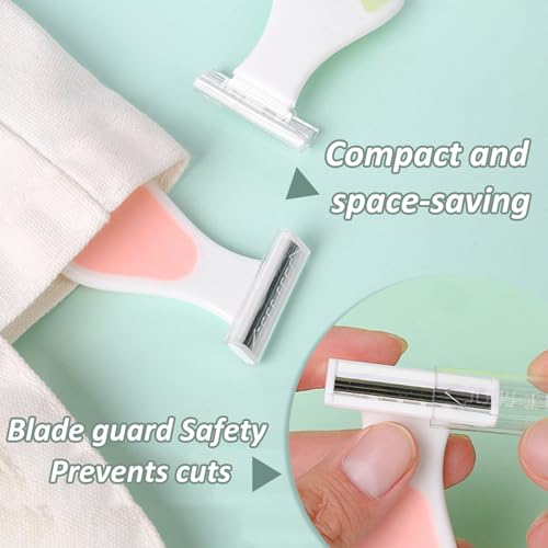 EKIND 2-Pack Manual Mini Three-Blade Razor Body Hair Trimmer Portable Safe Shaving Tool for Women Girls