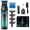 VGR 946 Hair Trimmer for Men, Professional Beard Trimmer for Men with Blue Ceramic Blade & Cooling Button, 8000RPM BLDC Motor Barber Clippers, Cordless Mens Hair Clippers with LED Display