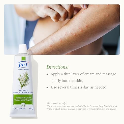 Swiss Just Tea Tree Oil, Manuka Honey and Rosalina Herbal Cream 60g.