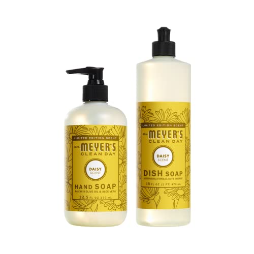 Mrs. MEYER'S CLEAN DAY Variety, 1 Liquid Hand Soap, 12.5 OZ, 1 Liquid Dish Soap, 16 OZ, 1 CT (Daisy)