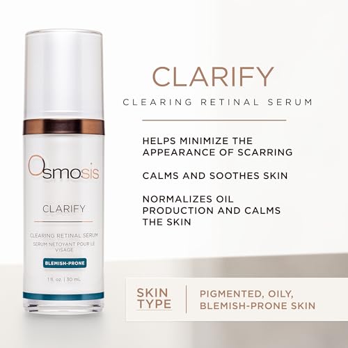 Omsosis CLARIFY Clearing Retinal with Vitamin A Serum, Calms and Soothes, for Acne, Pigmented, Oily, and Blemish-Prone Skin, 1 Fl Oz