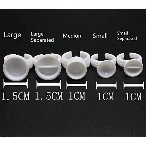 Pigment Rings - 100PCS Tattoo Rings Cups Disposable Makeup Rings Tattoo Glue Holder,Tattoo Ink Ring Adhesive Makeup Glue Rings Palette Plastic Nail Art Eyelash Extension Rings (Medium 100pcs)