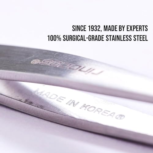[Premium Hand-Made] Tweezers for women facial hair - Round tip Tweezers, Eyebrow Tweezers, 304 Surgical-grade Stainless Steel for Safety, Precision tweezers, Facial Hair for Men & Women