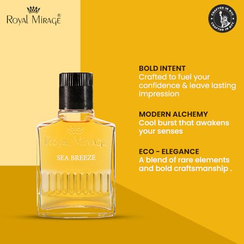 Royal Mirage Sea Breeze Aftershave for Men - Refreshing Post-Shave Lotion with Woody Spicy Fragrance - 3.4 oz After Shave Splash