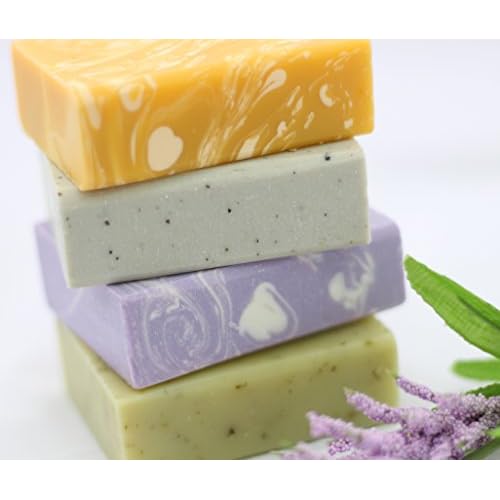 Organic Luxury Handmade 4 Bar Soap Gift Set by KEOMI NATURALS - WONDERFUL VALENTINES DAY GIFT - Gift Boxed & Ready to Give - PAMPER THEM w/LUXURY WHILE LIFTING THEIR SPIRITS