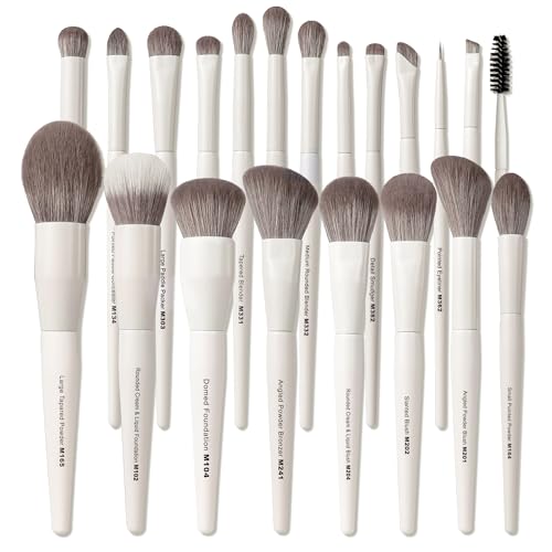 20 Pcs Pro Grade Makeup Brushes Set with Dense Ultra Soft Vegan Bristle,Elegant Design Make up Brushes for Powder, Foundation,Bronzer,Highlight,Face Blending Contour, Concealer, Eye shadow