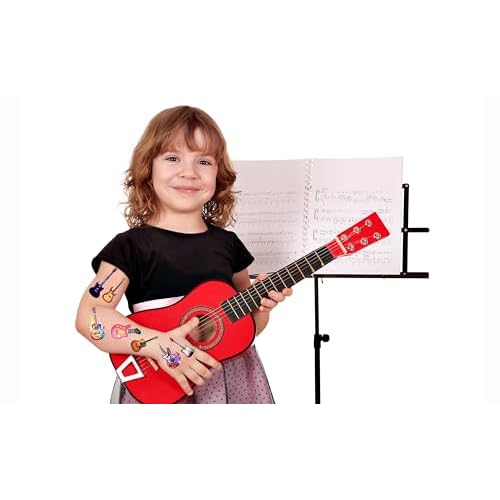 350 Guitar Theme Tattoos Temporary Stickers Suitable for Music Themed Birthday 80s 90s Musician Rock and Roll Party Supplies Tattoos 30 Sheets