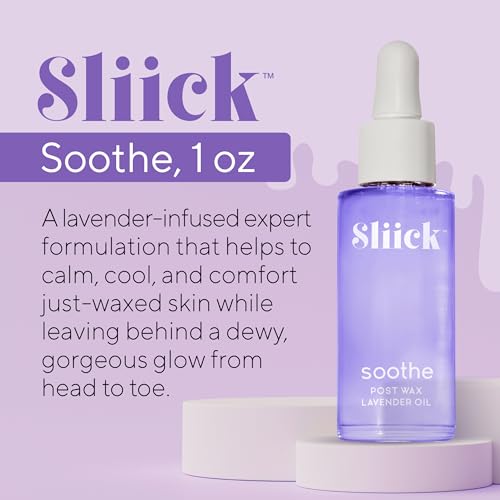 Sliick Soothe Post Wax Oil with Lavender - Soothing After Waxing Oil Treatment, After Wax Care for Bikini Area & Body, 1 oz