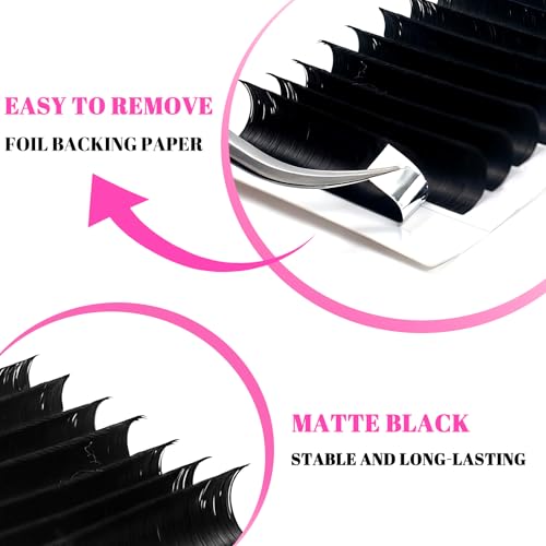 Classic Volume Eyelash Extension 0.05mm Thickness Velvet Single Root Lash Extensions D Curl Individual Professional Salon Lashes Extension for Lash Techs 8-15mm Mixed