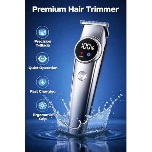Hair Clippers for Men.Cordless Electric Hair Cutting Set. Rechargeable clipper, grooming kit. with LCD Display. Guards for Mens Haircut . Hair Cutting Kit with Pouch. Gift for men (Hair Clippers Set)