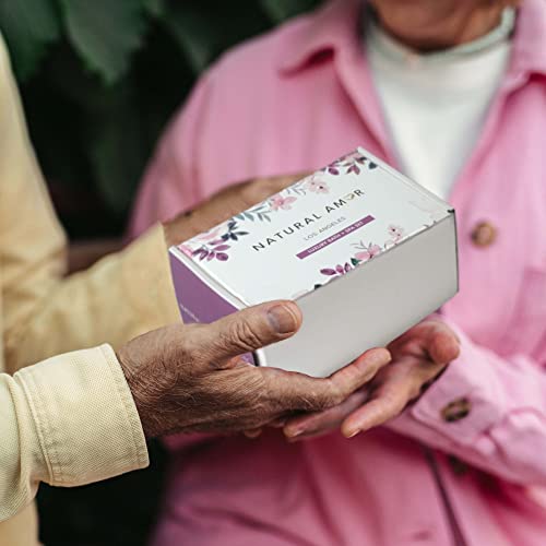 Natural Amor Bath & Spa Gift Set for Women ? Floral Relaxation Self Care Box with Headband, Rose Candle, Heart Bath Bomb, Hand Cream, Pink Salt ? Birthday, Valentine¡¯s Day Gift