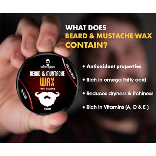 urbangabru Beard, Mustache Wax for Men ? Strong Hold Mooch Styling Wax, Balm, Cream to Shape and Nourish Your Beard (1.7 fl oz)