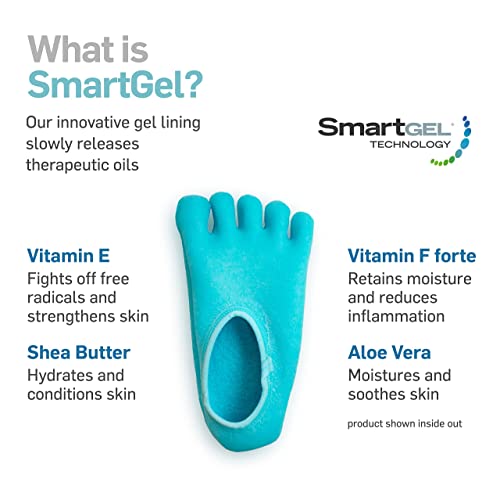 NatraCure Moisturizing Socks Bundle - 5-Toe Gel Socks, Foot Cream & Scrub for Dry, Rough Skin - Medium Size