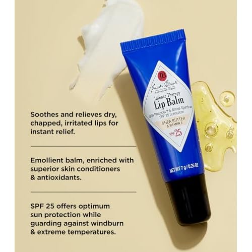 Jack Black Intense Therapy Lip Balm 6 Count Bundle - Natural Mint & Shea Butter and Shea Butter & Vitamin E - Lip Balm SPF 25 Sunscreen, Balms for Chapped Lips, Moisturizer for Dry Lips