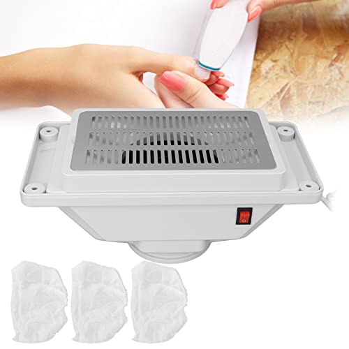 Sonew Nail Dust Collector Machine, Electric Powerful Nail Dust Suction Cleaner Extractor for Acrylic Gel Nail Polishing, Low Noise(US)