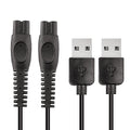 Qjin USB-A Charging Cable for Philips Norelco 2400, 3600 & MG5910 MG7910 MG7975 MG9510 MG9522 MG9575 - OneBlade QP1424 QP2724 QP2834 QP4530 QP6542 Trimmer & Shaver - 5V USB Charger Cord - 2 Pcs