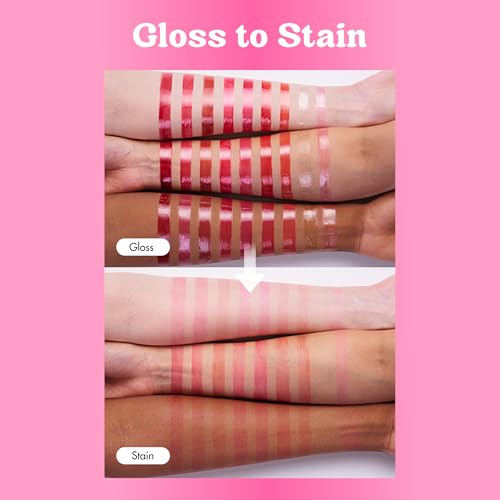 COLORGRAM Fruity Glass Tint 14 Sulky Lychee, Long-Lasting Glossy Lip Tint, Korean Beauty Lip Gloss Tint, Geek Nude Series
